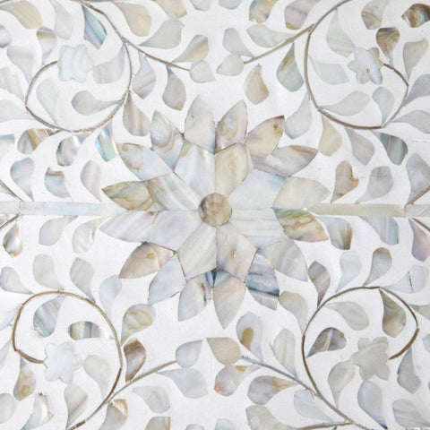 Estelle Mother of Pearl Inlay Curved Dresser White