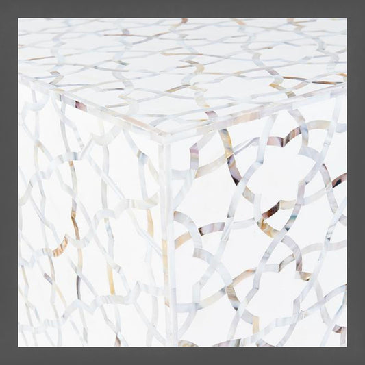 Fez Mother of Pearl Inlay Coffee Table White