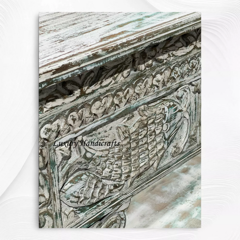 Brielle Reclaimed Wooden Console White Distress Finish