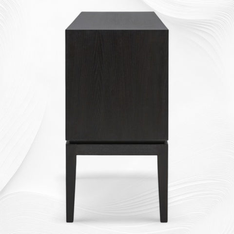 Fishscale Bone Inlay Bar Cabinet Black