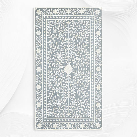 Floral Bone Inlay 2 Drawer Coffee Table Grey | Coffee Table With Inlay