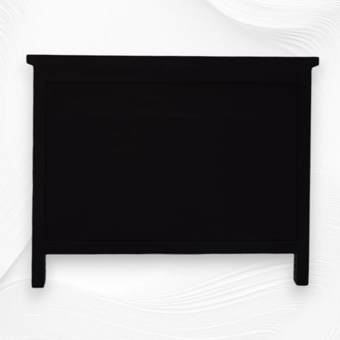Flower Mother Of Pearl Inlay 4 Drawer Chest Black