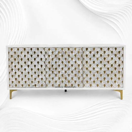 Perla Mother of Pearl Inlay Buffet White