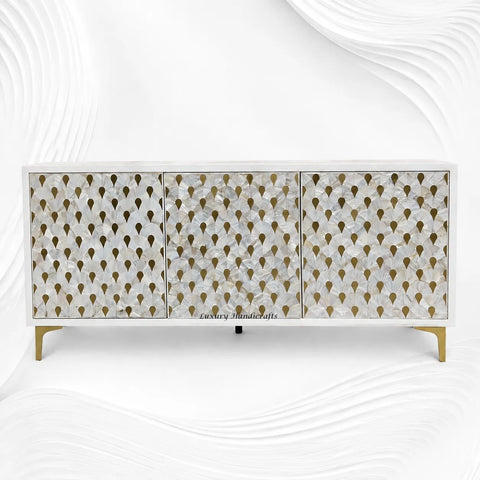 Perla Mother of Pearl Inlay Buffet White