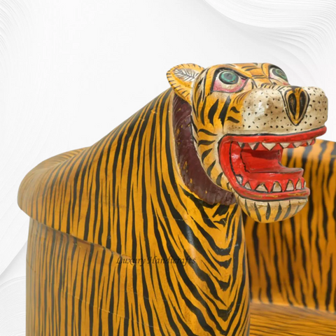 Handcrafted Wooden Tiger Chair