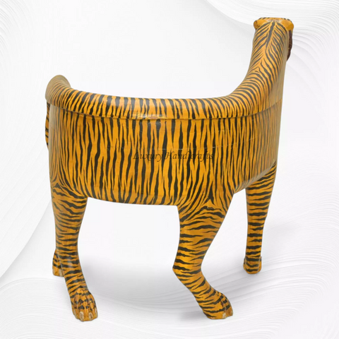 Handcrafted Wooden Tiger Chair