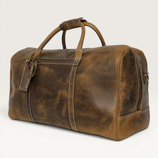 Henry Genuine Leather Duffle Bag Brown