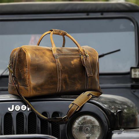 Henry Genuine Leather Duffle Bag Brown
