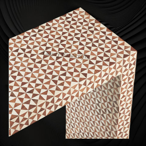 Intarsia Bone Teakwood Inlay Triangle Console