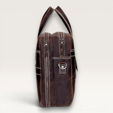 James Genuine Leather 16" Briefcase Brown