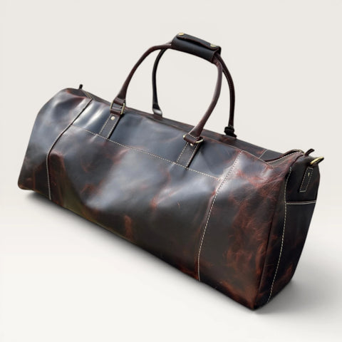 Javier Full Grain Leather Duffel Bag Men's with Shoe Compartment
