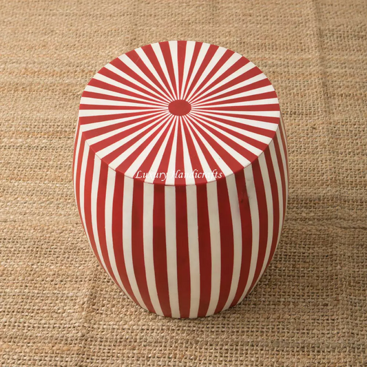 Jesse Bone Inlay Stripe Drum Side Table
