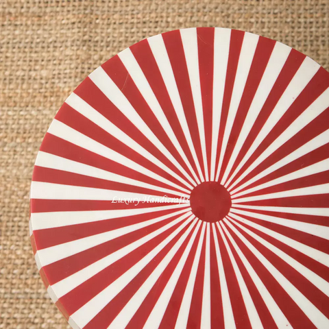 Jesse Bone Inlay Stripe Drum Side Table