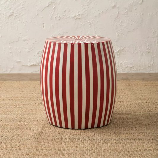 Jesse Bone Inlay Stripe Drum Side Table