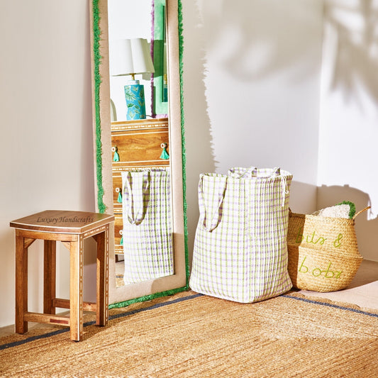 Jiya Mango Wood Inlay Stool