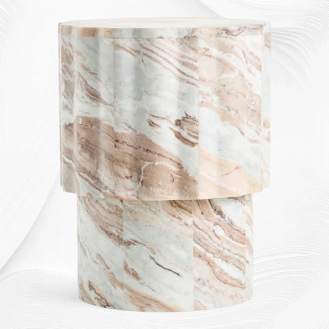 Jolie Marble Side Table Fantasy Brown