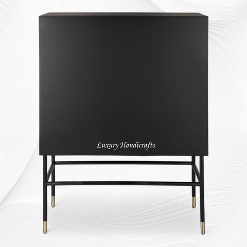 Junto Bone Inlay Bar Cabinet Black