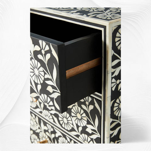 Lalita Bone Inlay Nightstand Black