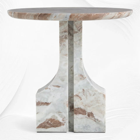 Leo Marble Side Table Fantasy Brown