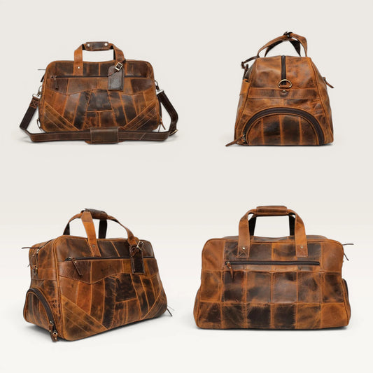 Levi Genuine Leather Duffle Bag Brown