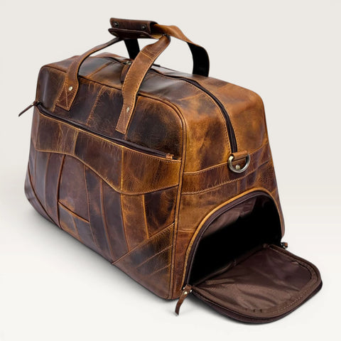Levi Genuine Leather Duffle Bag Brown