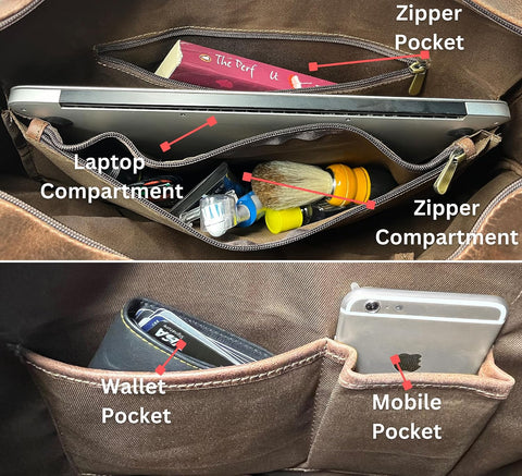 Levi Genuine Leather Duffle Bag Brown