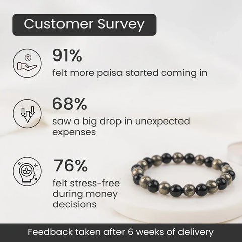 LH Richie Rich Bracelet Pyrite & Black Obsidian