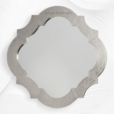 Lotus White Metal Mirror