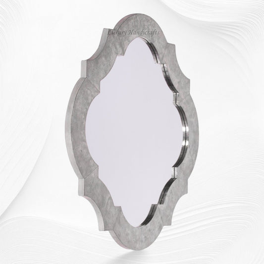 Lotus White Metal Mirror
