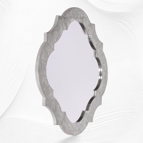 Lotus White Metal Mirror