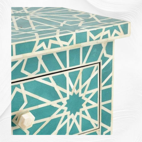 Marrakesh Bone Inlay Chest Of 4 Drawers Green
