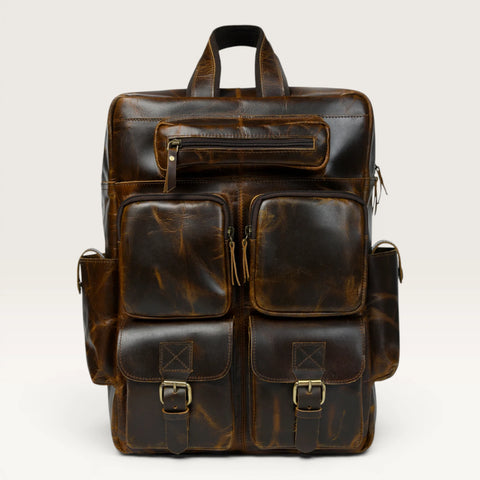 Michael Genuine Leather Backpack Unisex Multifunctional