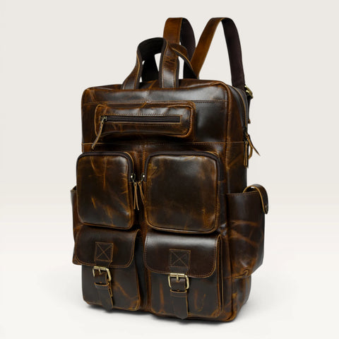 Michael Genuine Leather Backpack Unisex Multifunctional