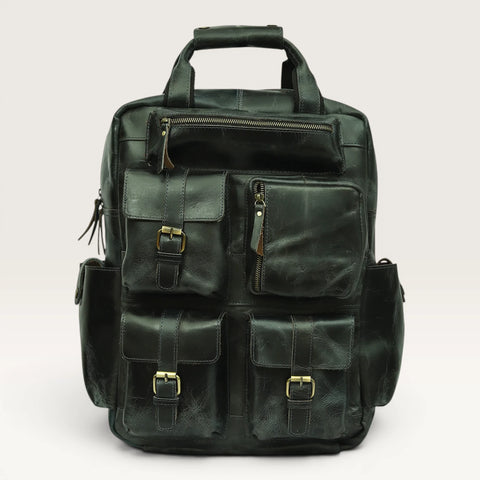 Michael Genuine Leather Backpack Unisex Multifunctional