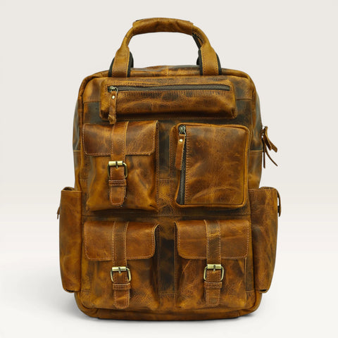 Michael Genuine Leather Backpack Unisex Multifunctional