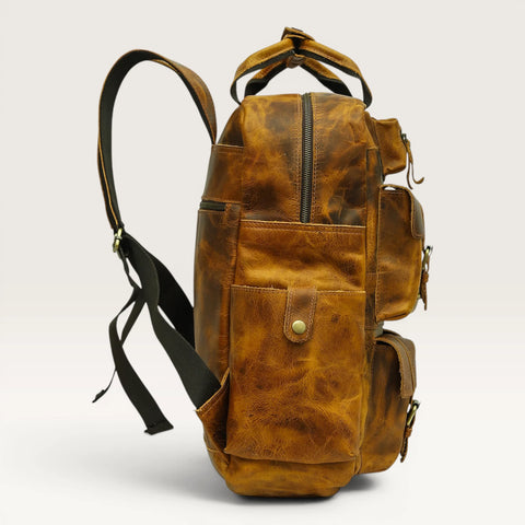 Michael Genuine Leather Backpack Unisex Multifunctional