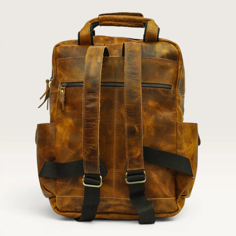 Michael Genuine Leather Backpack Unisex Multifunctional