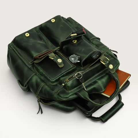 Michael Genuine Leather Backpack Unisex Multifunctional