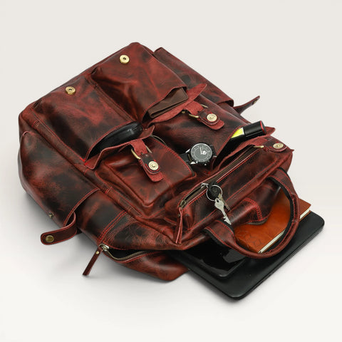 Michael Genuine Leather Backpack Unisex Multifunctional