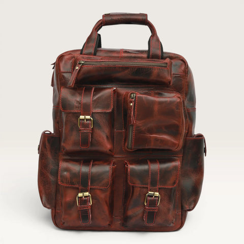 Michael Genuine Leather Backpack Unisex Multifunctional