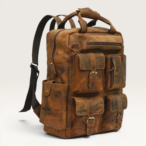 Michael Genuine Leather Backpack Unisex Multifunctional