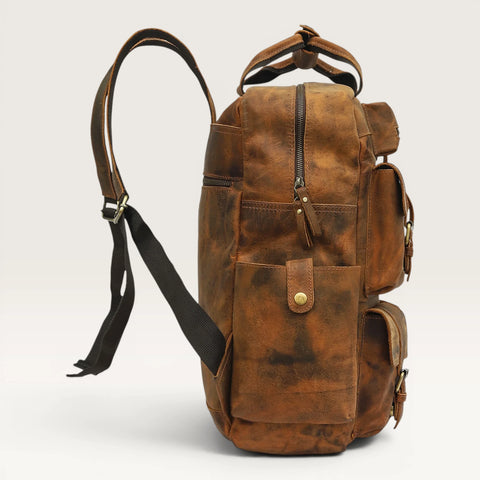 Michael Genuine Leather Backpack Unisex Multifunctional