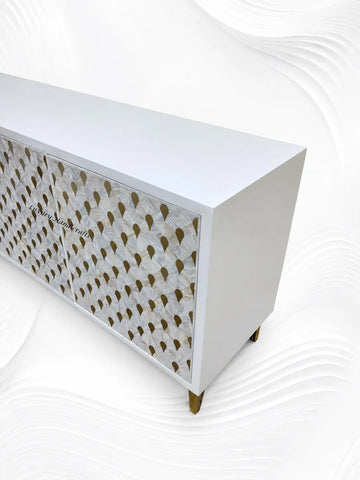 Perla Mother of Pearl Inlay Buffet White