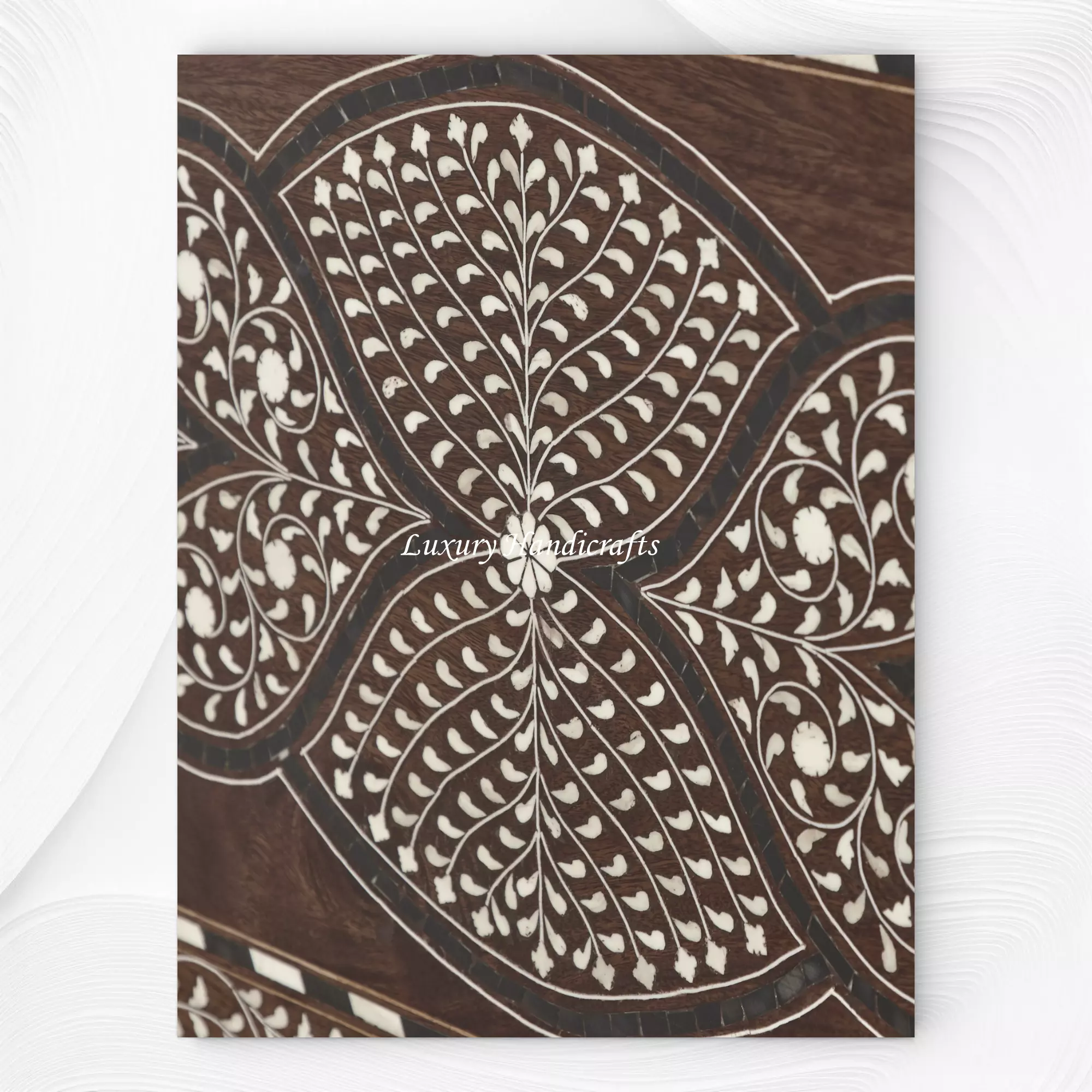 Handcrafted Bone Inlay Coffee Table