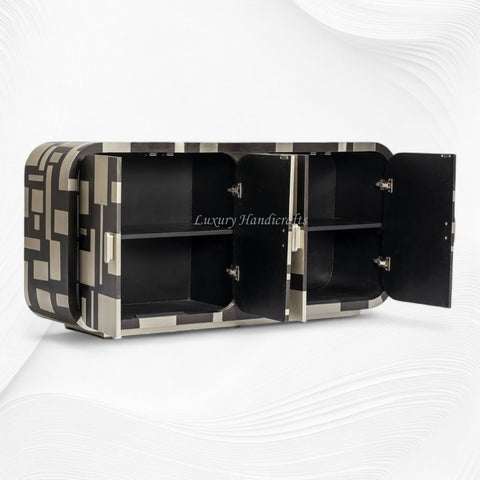Patch Sideboard Black and White Metal