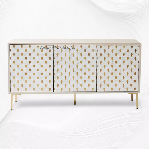 Perla Mother of Pearl Inlay Buffet White