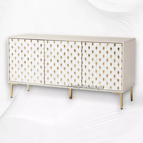 Perla Mother of Pearl Inlay Buffet White