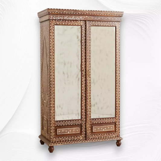 Phoebe Teakwood Bone Inlay Armoire