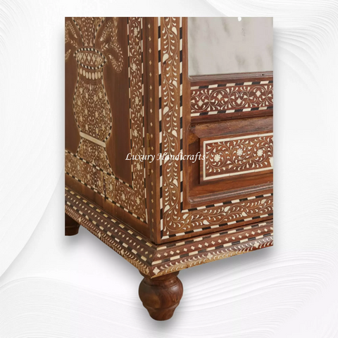 Phoebe Teakwood Bone Inlay Armoire