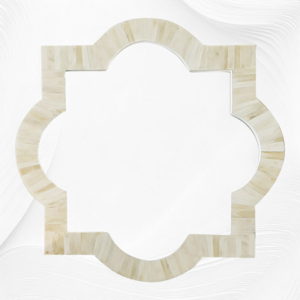 Quatrefoil Natural Bone Inlay Mirror
